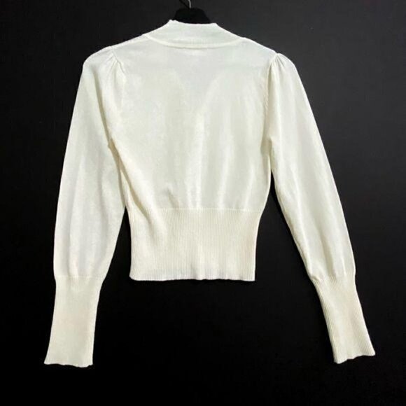 ASOS Off White Front Zip Cropped Top, Size 4 - Picture 2 of 12